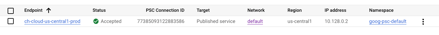 Copy PSC Connection ID
