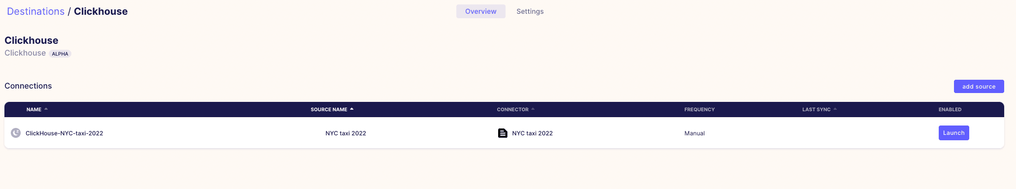 Sync now in Airbyte