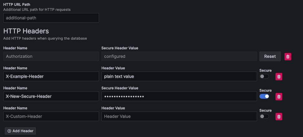 Extra HTTP config options