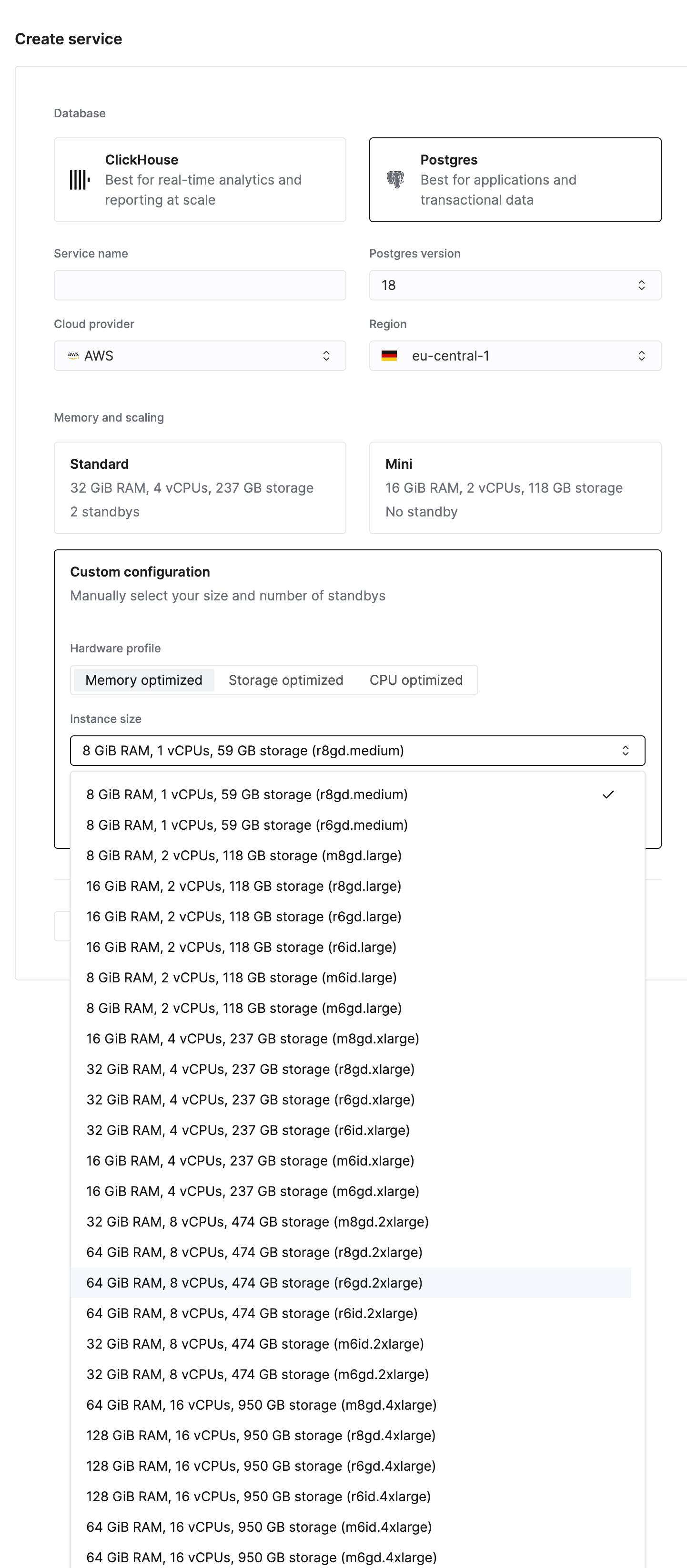 Instance types