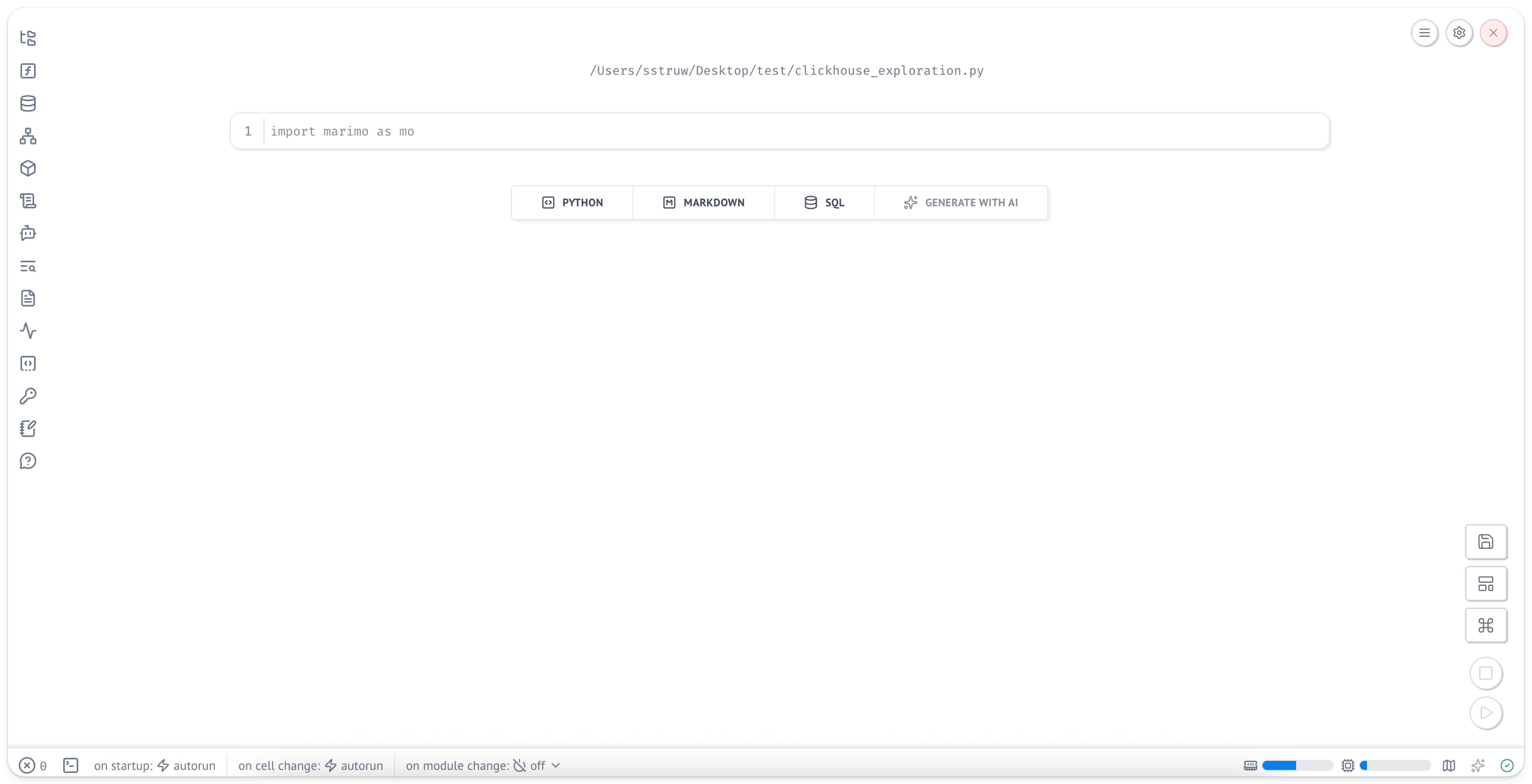 Marimo interface